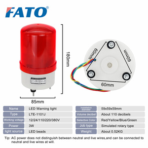 פטו LTE-1101J תיקון מגטי מסתובב פלאש זמזם 110db הוביל אור אזעקה מהבהב