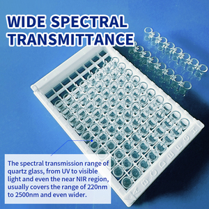 Cao rõ ràng có thể tháo rời thủy tinh thạch anh UV 96 tốt tấm hợp nhất thạch anh Elisa <span class=keywords><strong>multiwell</strong></span> <span class=keywords><strong>microplate</strong></span> cho <span class=keywords><strong>microplate</strong></span> đọc - Product Image 3
