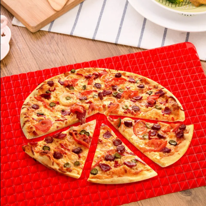 Alfombrilla multifuncional de silicona antiadherente para barbacoa y Pizza, pirámide para horno microondas, Mantel Individual para hornear, bandeja, hoja, utensilios de cocina para hornear, alfombrilla para barbacoa