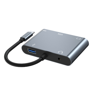 Doonjiey 5合1 USB C集线器USB3.0 PD 3.5毫米音频多端口AV转换器4k高清电视适配器，带VGA USB3.0 C型，适用于Macbook Pro - Product Image 2