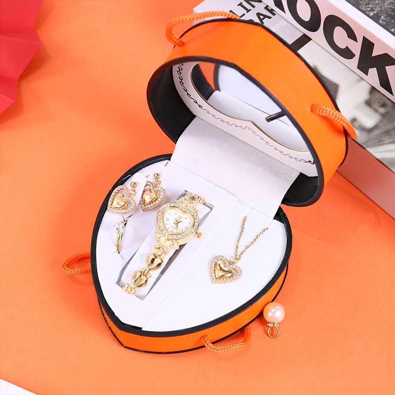 orange T130-6-watch necklace earring ring gift box