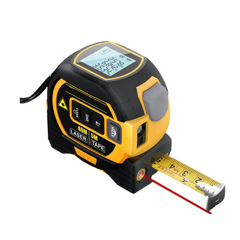 Medidor de distancia láser tres en uno Medidor de distancia de cinta de acero Medidor de medición láser interior Regla láser