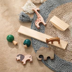 NEW Animal <strong>Pattern</strong> Wooden Teething Colorful Teethers Baby Stacking Toys Non Toxic <strong>Building</strong> Stacker <strong>Blocks</strong>