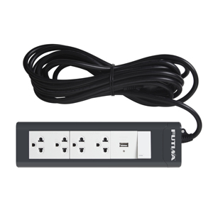 Presa di estensione Futina presa usb multipla a 4 vie On/Off presa usb tipo americano per PC - Product Image 1