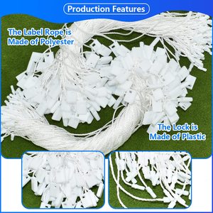 <strong>Hang</strong> <strong>Tag</strong> <strong>String</strong> White 7&quot; 1000Pcs Nylon Snap Lock Pin <strong>Loop</strong> Fastener Hook Ties Easy and Fast to Attach - Product Image 3