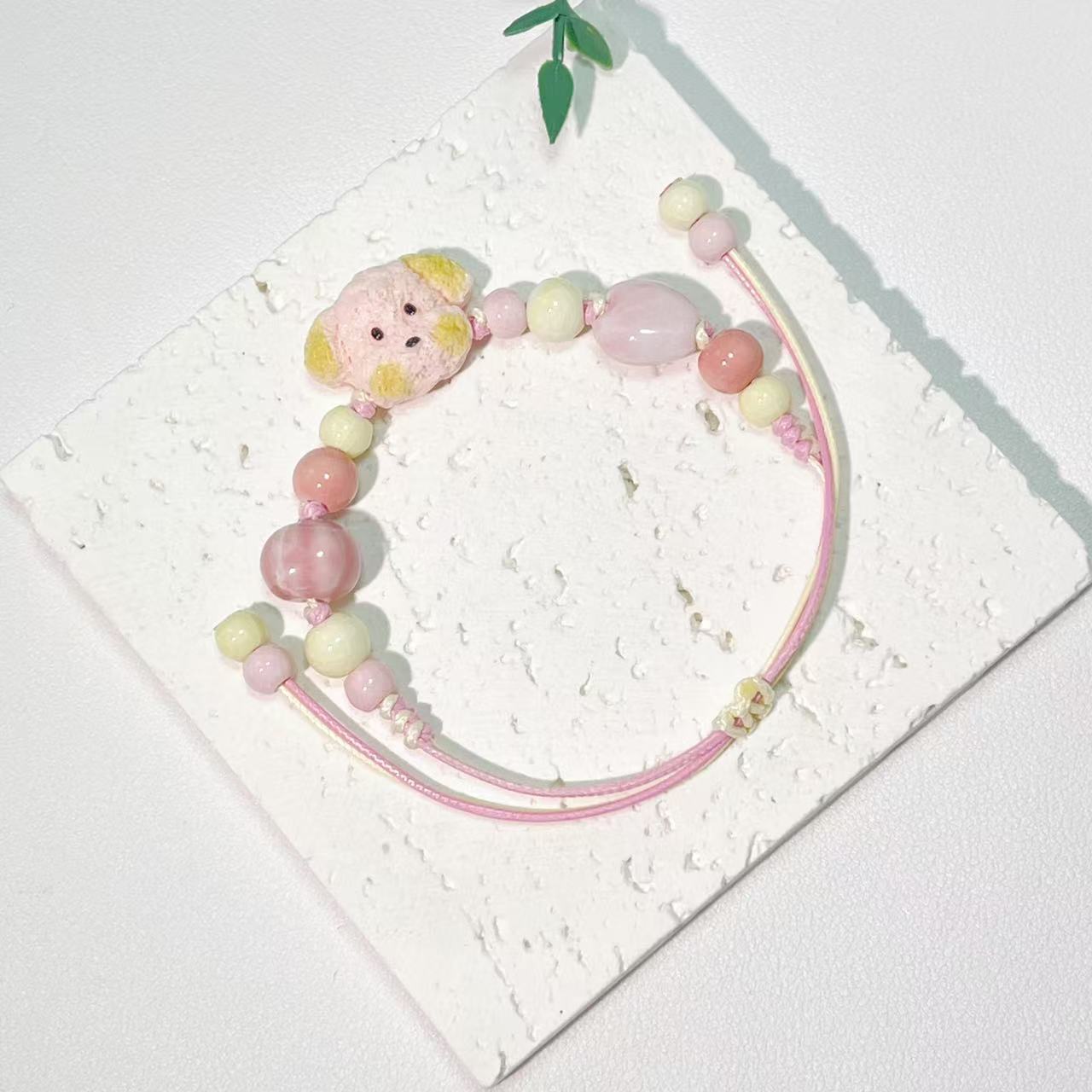 colorful Pink Teddy dog A404