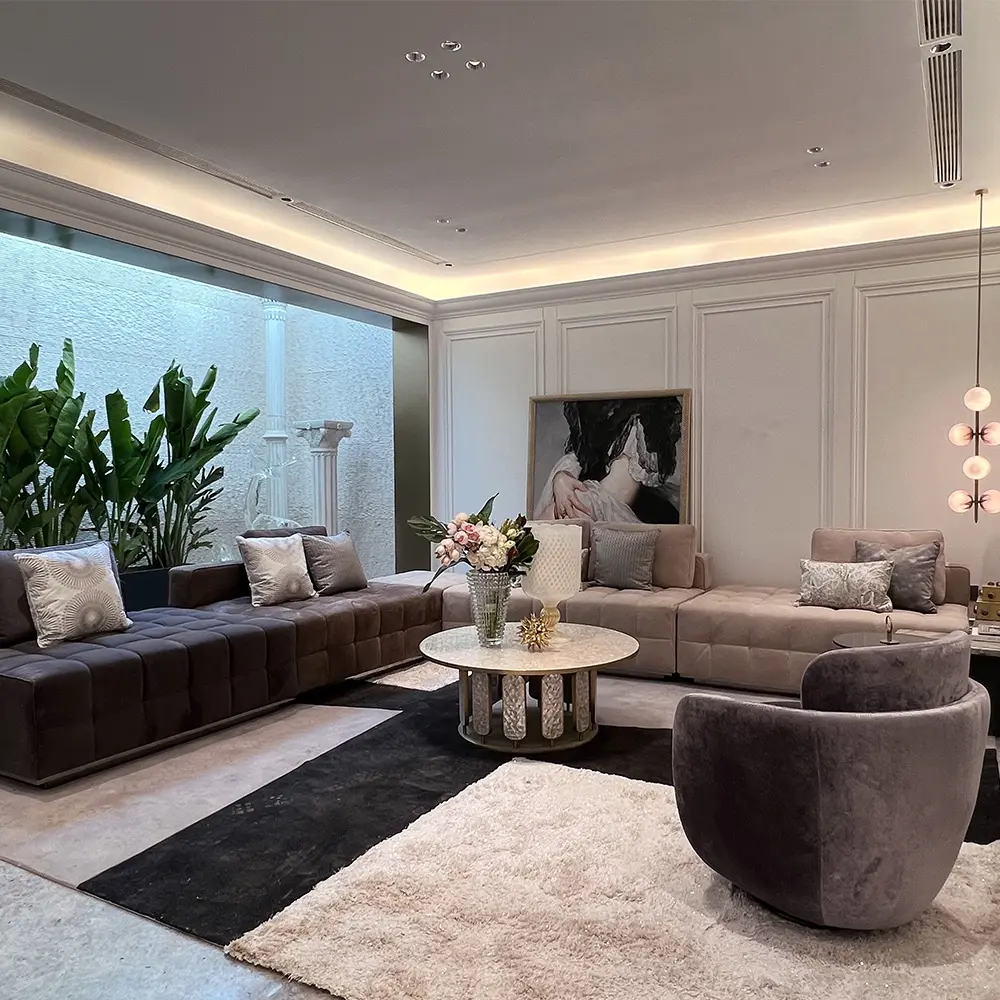 Orangefurn Modern Luxury Furniture Entertainment room Sofa Coffee Table TV Stand Living Room Set