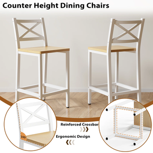 Industrial Style 3-Piece <strong>Counter</strong> <strong>Height</strong> Dining <strong>Table</strong> Set 41.3''L <strong>Rectangular</strong> <strong>Table</strong> 2 Chairs Storage Shelves Compact Dining Room - Product Image 5