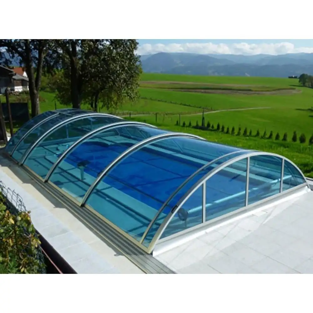 Hot luxo moderno novo estilo alumínio liga móvel vidro casa inverno jardim sunroom