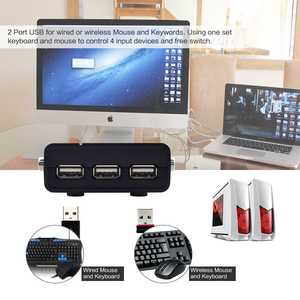 JideTech <strong>4</strong>-Port <strong>KVM</strong> <strong>Switch</strong> with USB VGA Keyboard Mouse Monitor Computer Switcher Adapter Audio &amp; Video Accessory