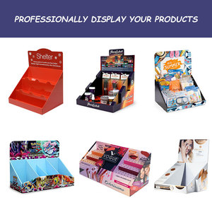 Mostrador de cartón con diseño personalizado para tienda, expositor de patatas fritas, aperitivos y dulces, caja de exhibición para comida