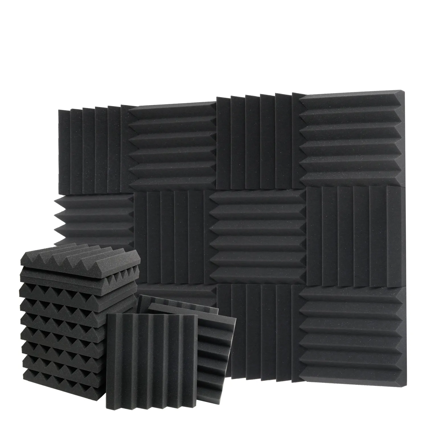 Hochwertige 12er Pack Heimkino Studio Office Kaufen Sie feuerfeste 5cm Black Wedges Foam Sound Proof Akustik platten