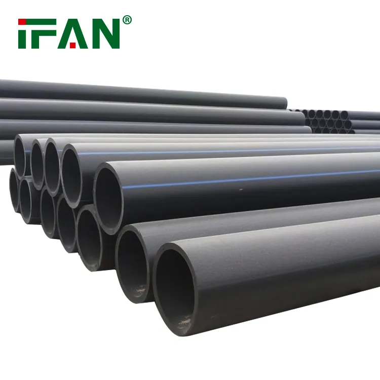 Ifan tubo de plástico preto, tubo de plástico de 20-110mm pn16 de alta qualidade tubo de hdpe para irrigação