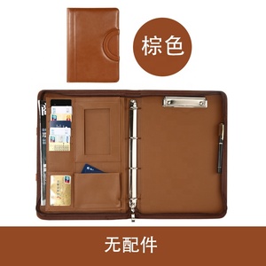 File <strong>Folder</strong> Customized Document Holder Zippered <strong>A4</strong> Multi-Function Manager <strong>Folder</strong> PU Leather Portfolio <strong>Folder</strong> <strong>with</strong> <strong>Notepad</strong> - Product Image 5