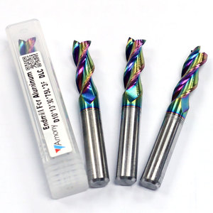 HRC55 3 flüt DLC kaplama frezeler katı Tungsten karbür düz uçlu mil freze alüminyum için CNC kesici aletler - Product Image 4