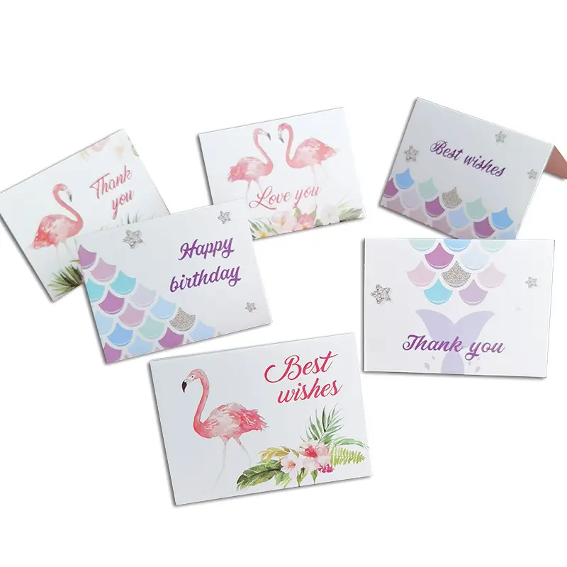 Customizable Advanced Luxury Eco Friendly Hand Made White Cartoon Happy Birthday Foldable Greeting Cards