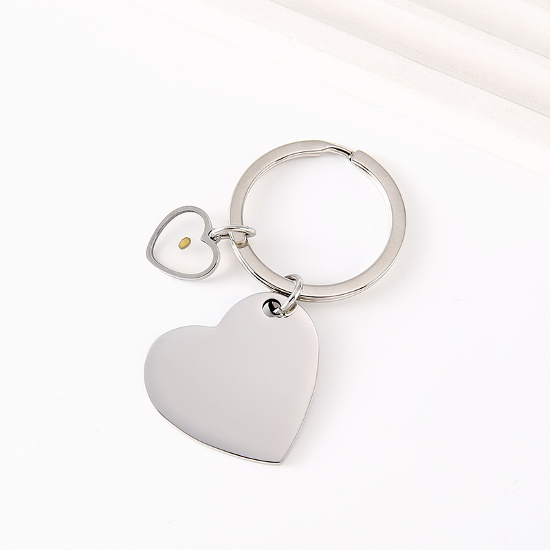 Silver oblique peach Heart shape