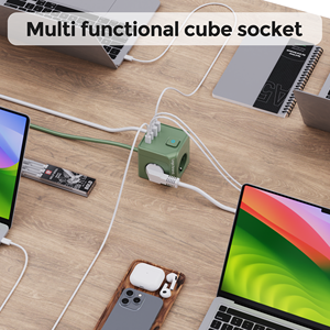Toma de corriente estándar de la UE 3AC enchufes enchufe eléctrico Multi-Plug 1,5 m Cable función magnética con 2 USB-A y 2TYPE-C - Product Image 5