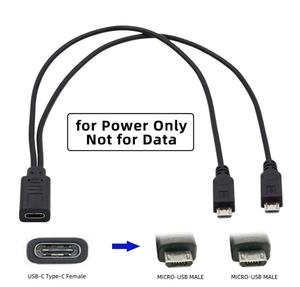 Usb-c母DC 5v至双微USB 5Pin公分离器扩展充电电缆480mbps电缆 - Product Image 2