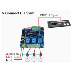 AC110-230V Dmx512 3P контроллер 3CH плата Dmx512 релейный переключатель декодер - Product Image 3