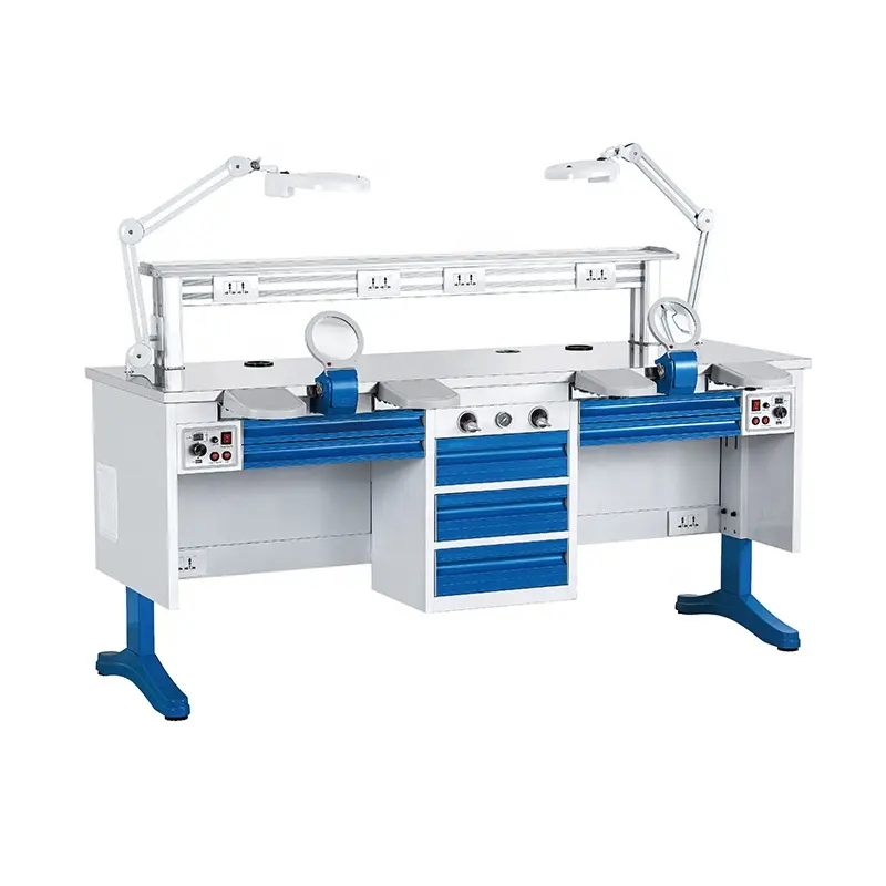 1.8m Dental Lab Workstation Dental Laboratory Working Table Dental Lab Work Bench with Adjustable Height