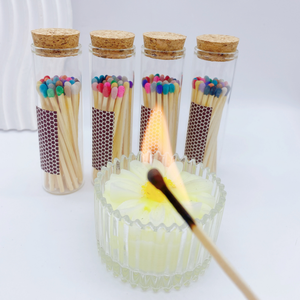 Şişe mum yılında ahşap Matchsticks aromaterapi renkli maç cam kavanoz şişe maçlar