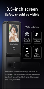 Glomarket Tuya Wifi akıllı kilit alüminyum ahşap kapı yüz tanıma Palmprint biyometrik parmak izi dijital akıllı kilit - Product Image 4