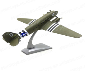 Unisex 1/100 Scale Alloy Diecast C-47 DC3 Transport Aircraft <strong>Model</strong> Kit Kids' Toy with Wheels Fighter Playing Toy - Product Image 1
