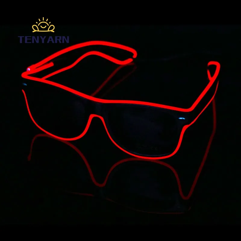 Intelligente di Controllo Remoto El Wire Neon HA CONDOTTO LA Luce Up di Scatto A Forma di Bagliore Occhiali Da Sole Rave Legame di Arco Del Partito Del Costume DJ occhiali luminosi