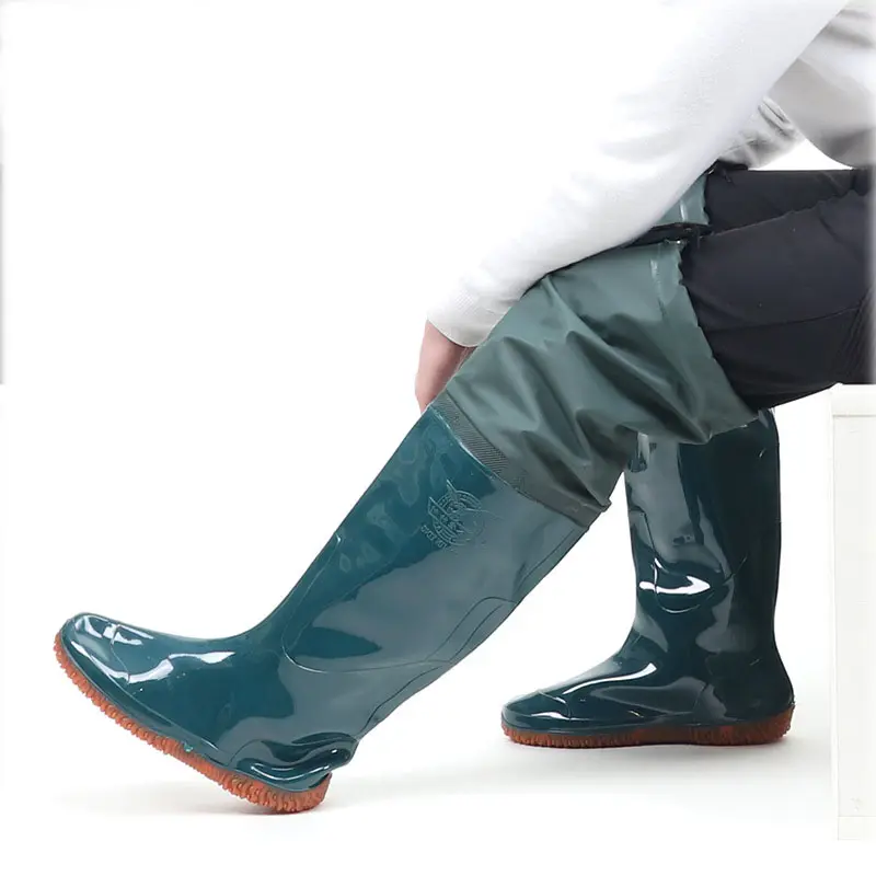 أحذية الخواضون الممددة المقاومة للماء من كلوريد البولي فينيل ، حذاء الصيد المضاد للانزلاق
