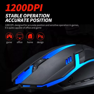 Fabbrica universale a buon mercato VONN V1 cablato USB Gaming Mouse 3 pulsante colorato retroilluminato 1000DPI Mouse per PC portatile Desktop - Product Image 6