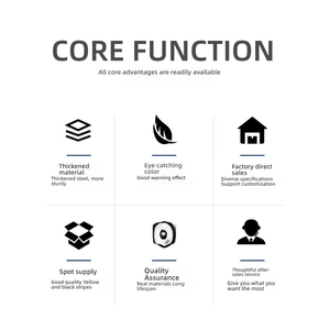 1000mm giallo e nero tubo di acciaio riflettente dissuasore Anti-collisione traffico Post di avvertimento visibile di notte - Product Image 2
