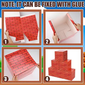 Video oyunu tuğla kutuları 11.8x11.8 inç kırmızı tuğla karton blokları paskalya gizem kutuları sahne tuğla komik tema parti Favor kutuları - Product Image 3