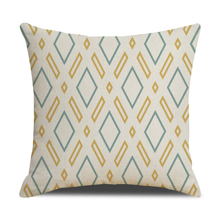 Nordic Geometric Plaid Linen Pillowcase Cushion Cover Printed Car Sofa Bed Pillow Cushion Pillow Cover