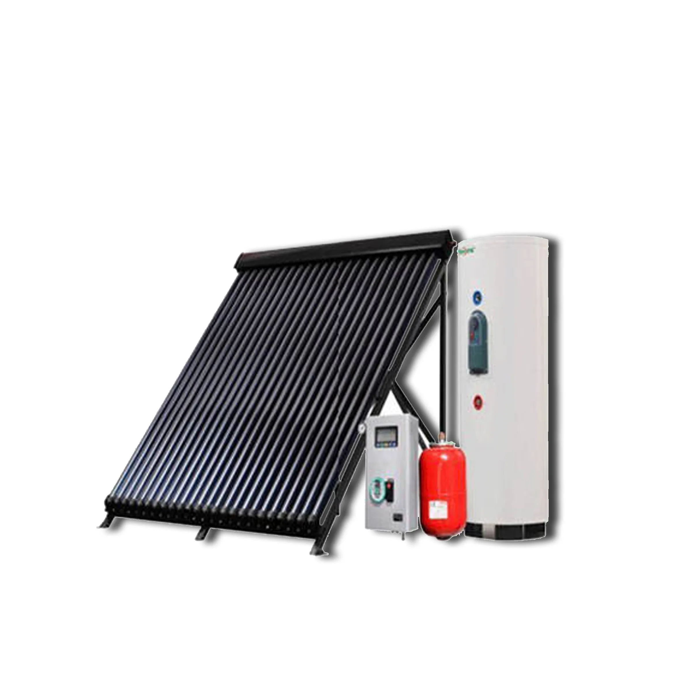 150L 300L sistema de calentador de agua solar dividido tubo de calor tubos de vidrio de vacío para calentador de agua solar a presión