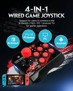 YLW 4 in1有線TVビデオゲームコンソールスイッチジョイスティックコントローラープラグアンドプレイPC P3Android用