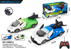 Nuevo 1:20 apertura de puerta de un botón con función de pulverización Coche de control remoto Control remoto eléctrico Coche de policía Modelo de coche de juguete - Product Image 5