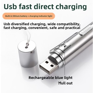 USB ricaricabile viola luce per gatti Teaser Stick Multi-Pattern puntatore Laser divertente interattivo eco-friendly giocattolo per animali domestici per gatti cani - Product Image 5