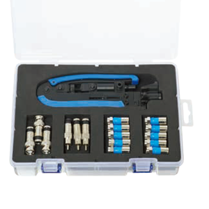 Crimping <strong>Tool</strong> Set /Compression <strong>Tool</strong> <strong>Kit</strong> and Cable Stripper for RG59 RG6 - Product Image 1
