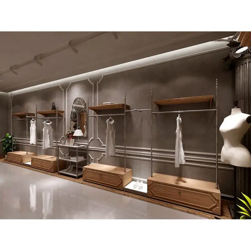 MDF materiale di abbigliamento personalizzato display rack/negozio di abbigliamento negozio di mobili di design per ZARA HM negozio di abbigliamento