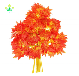 12pcs Artificial Maple Leaves Plastic Autumn Fall Leaves for Wedding House Shop Window Display Decorations - Product Image 1