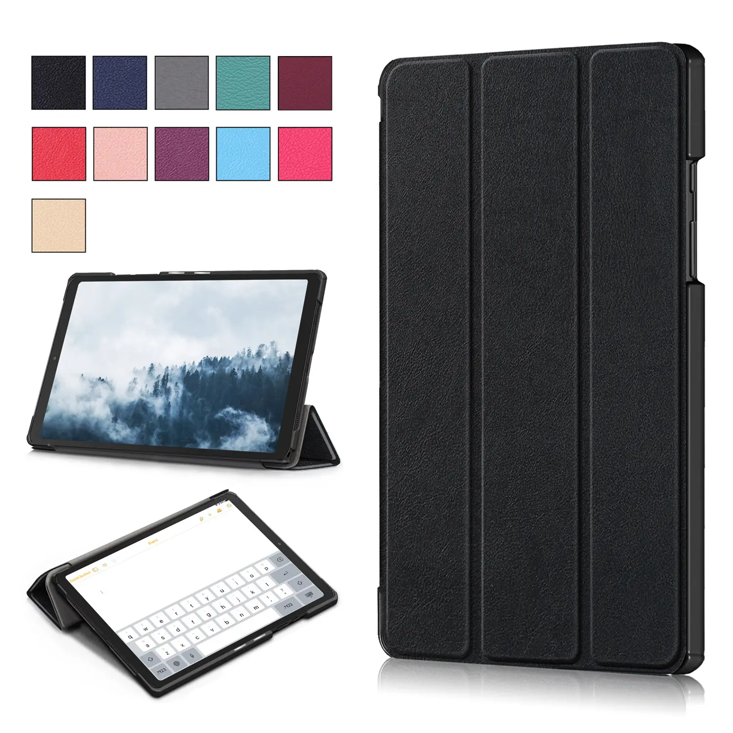 Capa de couro tripla Fold Flat Auto Wake Sleep Stand Smart harging Tablet Case para iPad 10 Air4 11pro mini para Samsung Tab Cove