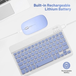 2024 Venta caliente Android iOS Windows para BT Mini Tablet teclado Idioma personalizado español ruso coreano teclado inalámbrico ratón - Product Image 4