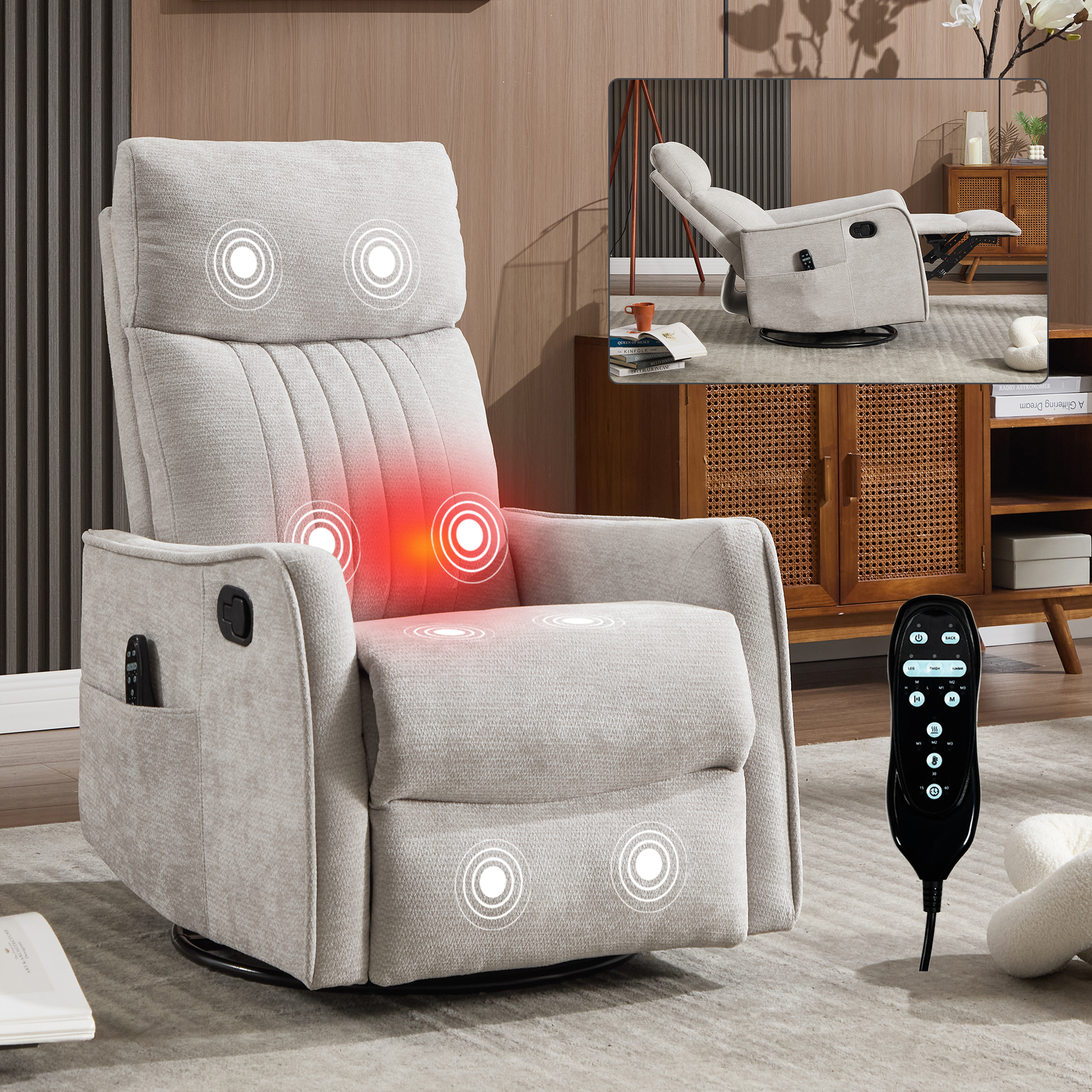 Light Gray + Chenille + Fiber Foam and Polyester Fiber Pad