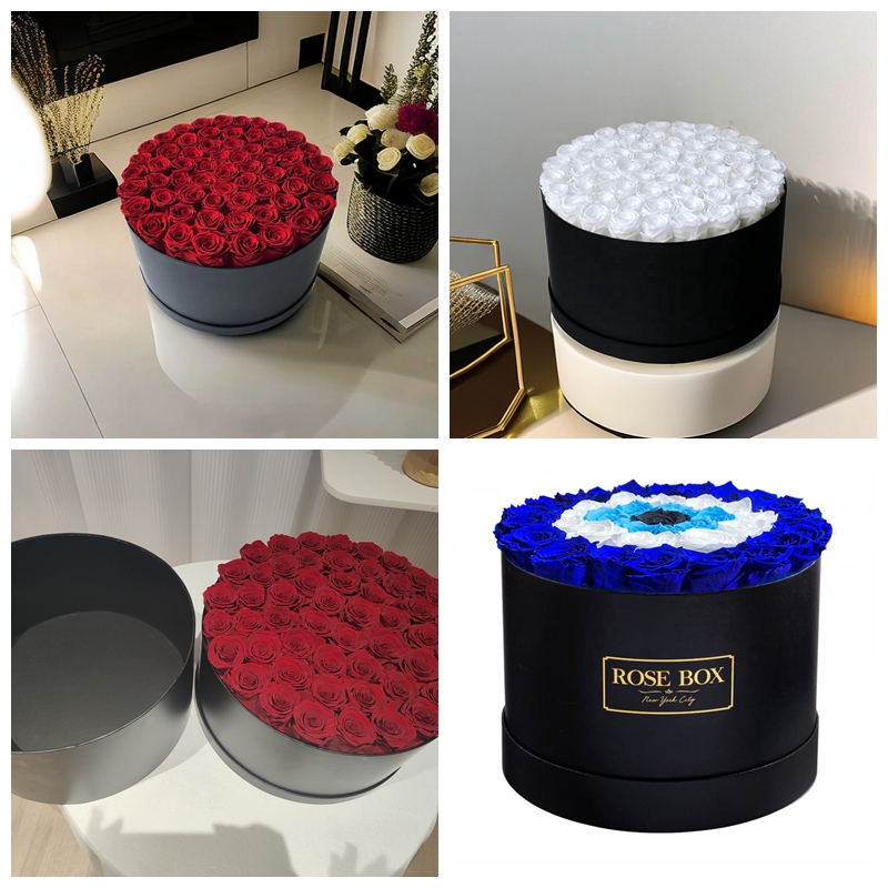 Boîte ronde de 52 roses