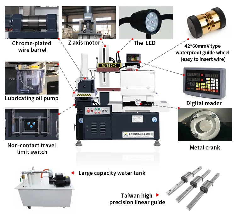 Ruite DK7720 parti metalliche ad alta precisione lavorazione di stampi guida lineare CNC macchina utensile per elettroerosione a filo ad alta velocità