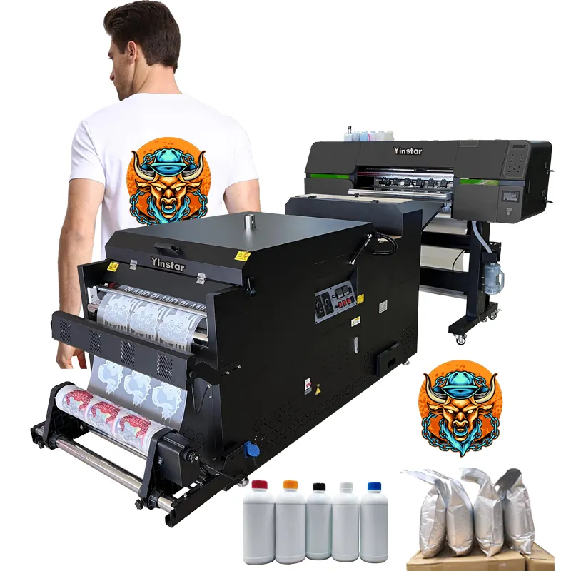 Yinstar, лидер продаж, самый дешевый принтер 24 дюйма 60 см Dtf с 2 головками, принтер I3200 Dtf, печатная машина