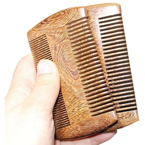 Pettine per barba da uomo in legno di sandalo nero a doppia faccia in vendita calda - Product Image 2