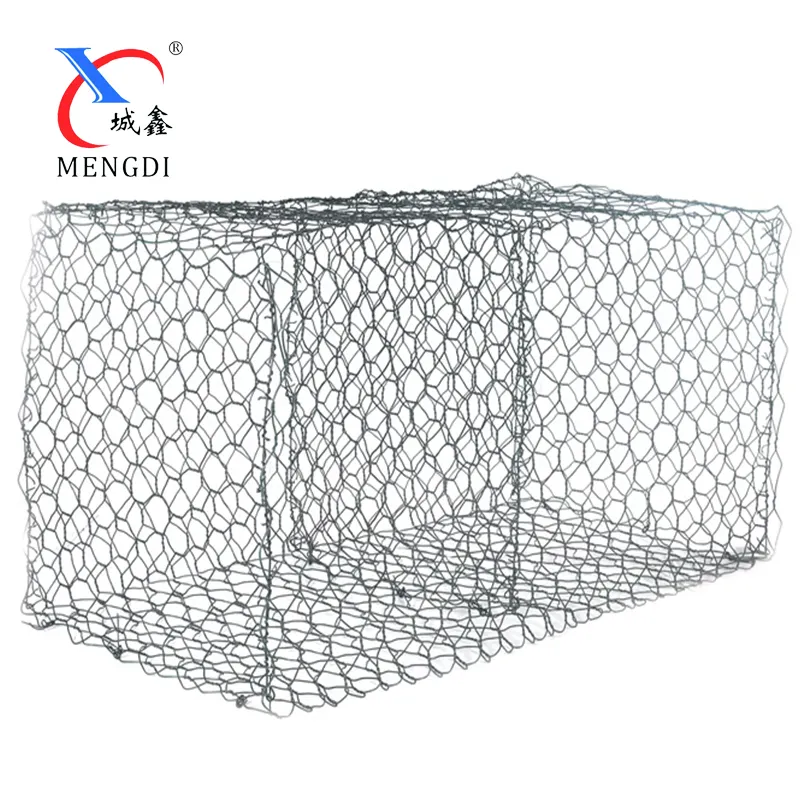 2x1x1 haute zinc enduit chaud plongé galvanisé gabion treillis métallique hexagonal pierre boîtes pour mur de clôture cage