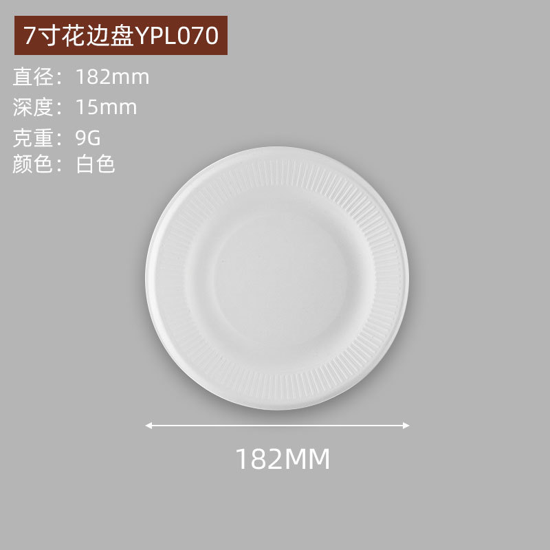 Assiette ronde bordée de dentelle de 7 pouces